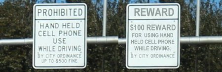 Cell phone use sign